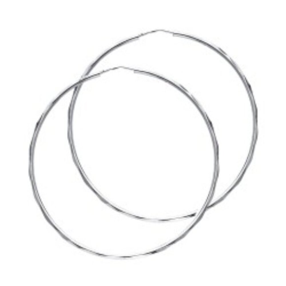 14k Solid White or yellow Gold Hoop Earrings1.5"
